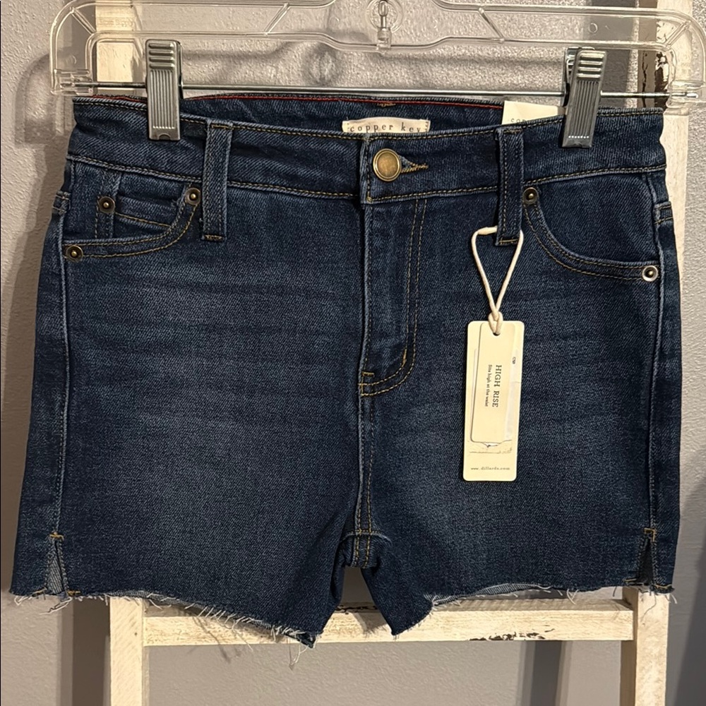 NWT Copper Key Girls Jean Shorts with Frayed Hem Size 10